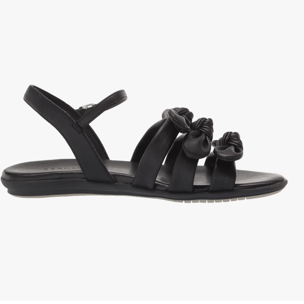 AEROSOLES size 8.5 Warsaw Black Comfort Bow Sandals NEW - Picture 15 of 16